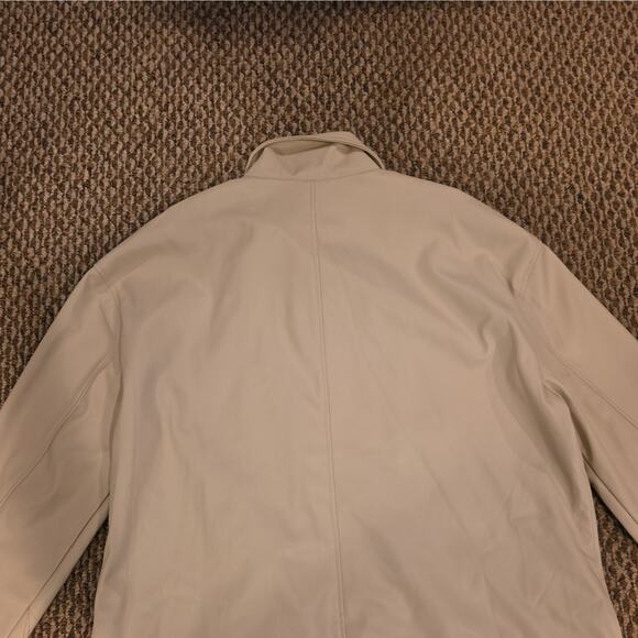 ASOS DESIGN longline oversized faux leather biker jacket in ecru Size 14 - Picture 13 of 15